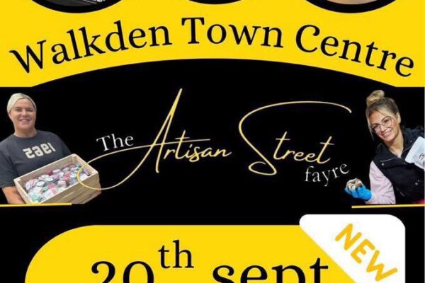 Artisan Street Fayre Walkden indoor market event Local craft fair Walkden Town Centre Handmade gifts and stalls in Manchester market SPG Events NW market day at Walkden Free family event Walkden Poster